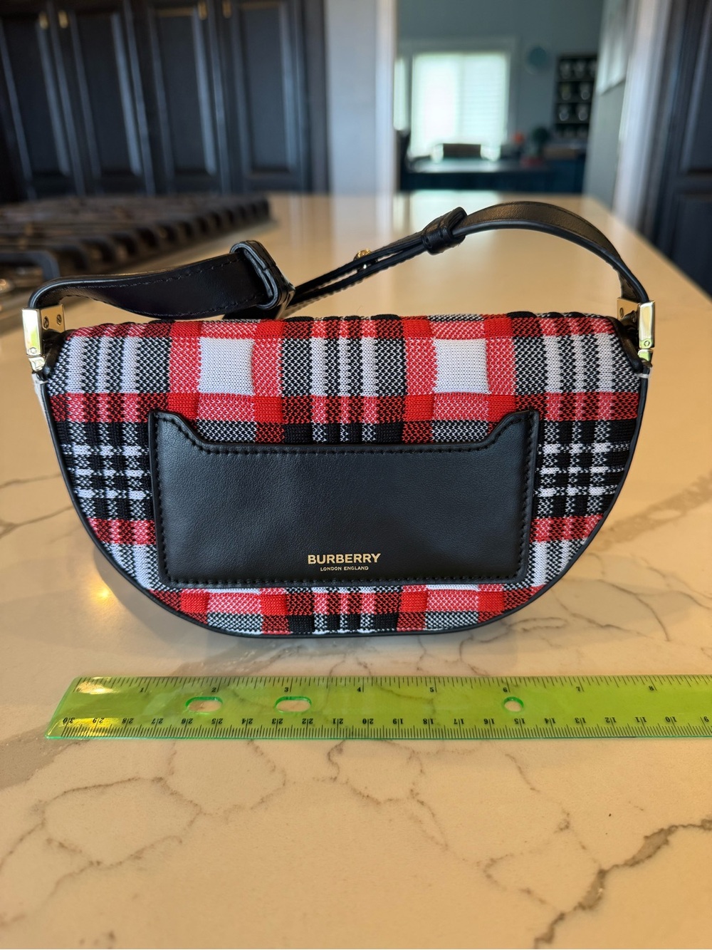 Burberry Red Black White Plaid Mini Shoulder Bag